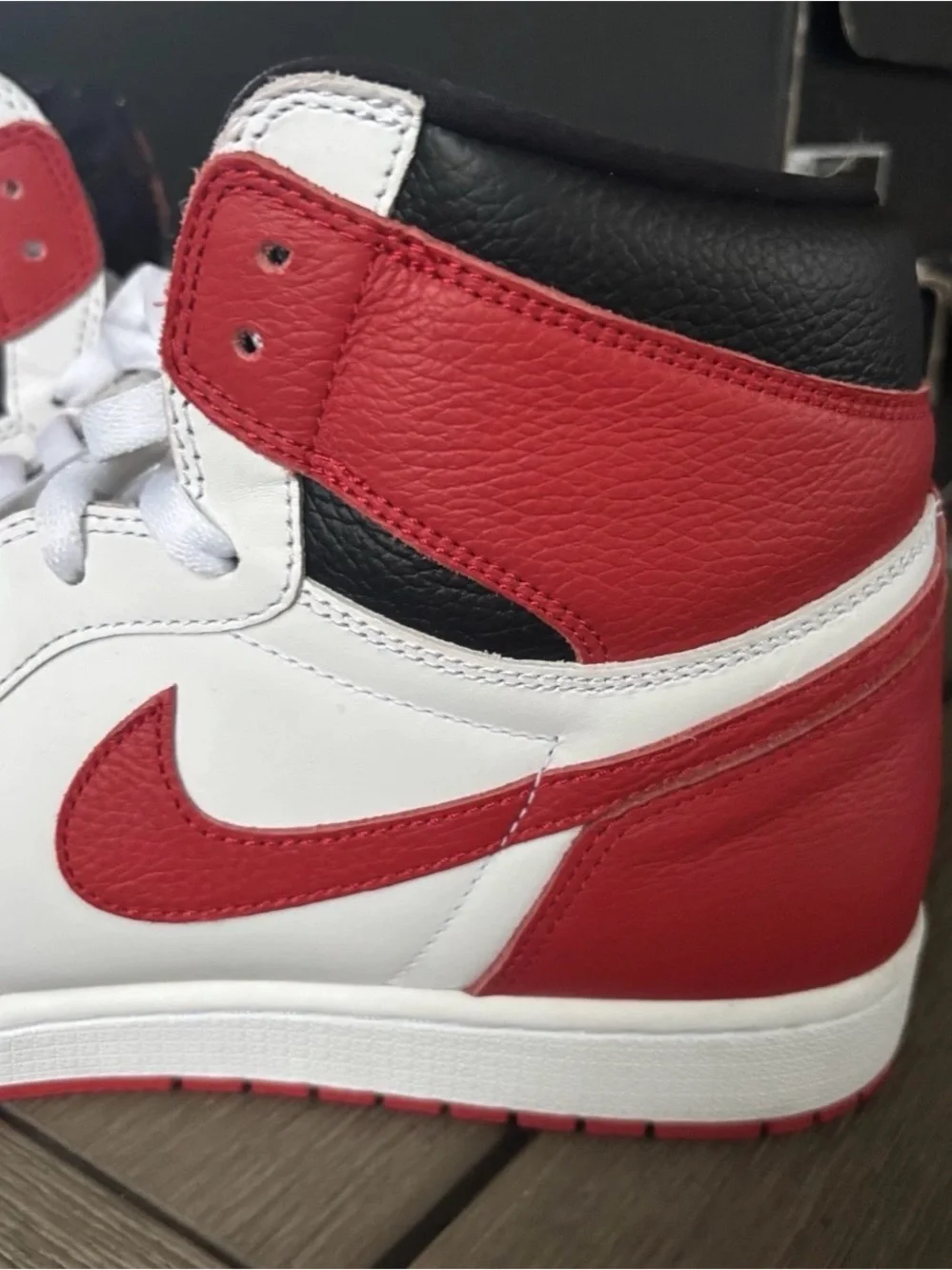 Size 15 - Nike Air Jordan 1 Retro High OG Heritage Red/White - BARELY WORN